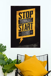Stop Overthinking,Take Action Poster | Gym and Motivational Quotes Posters
