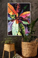 Tropical Spectrum Leaves Abstract Colorful Wall Poster| Art Posters