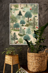 Watercolor seamless pattern with forest and trees Poster | Art Posters