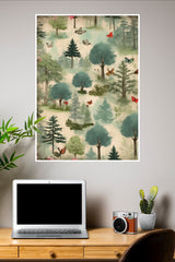 Watercolor seamless pattern with forest and trees Poster | Art Posters