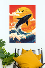 Whale at Sunset Poster | Art Posters