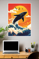 Whale at Sunset Poster | Art Posters