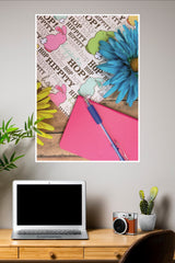 colorful bunny illustrations and flowers Poster | Art Posters