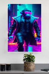 Neon Noir Ape Chimpanzee Monkey Poster | Animal Posters