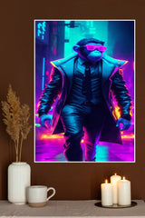 Neon Noir Ape Chimpanzee Monkey Poster | Animal Posters