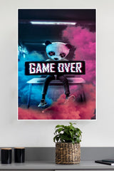 Neon Panda Game Over POster| Games Posters