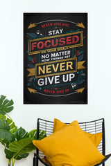 Never Give Up Poster | Gym and Motivational Quotes Posters