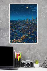 Night Scene Of A City Poster | Art Posters