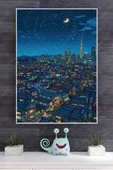 Night Scene Of A City Poster | Art Posters