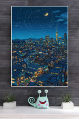 Night Scene Of A City Poster | Art Posters