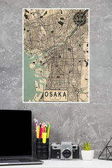 Osaka City in Japan Poster | Map Posters