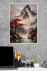 Painting of Red Trees And A River Poster | Art Posters