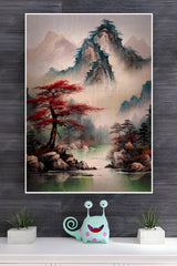 Painting of Red Trees And A River Poster | Art Posters