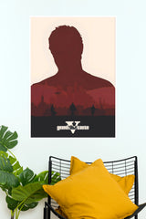 Grand Theft Auto V Minimalist Silhouette Poster – GTA V Gaming Wall Art (Game Poster)