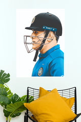 Flash of Blue Cricket Poster – Stylish Sports Wall Art(Cricket Poster)
