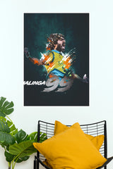 Malinga 99 – Sri Lankan Cricket Legend Artistic Poster(Cricket Poster)