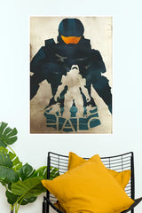 Master Chief Halo Poster | Spartan Warrior Gaming Wall Art (Game Poster)
