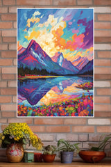 Pink Lake and Flowers Poster | CIty Posters