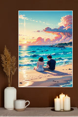 Quality time at Beach Couple Poster| Love Posters