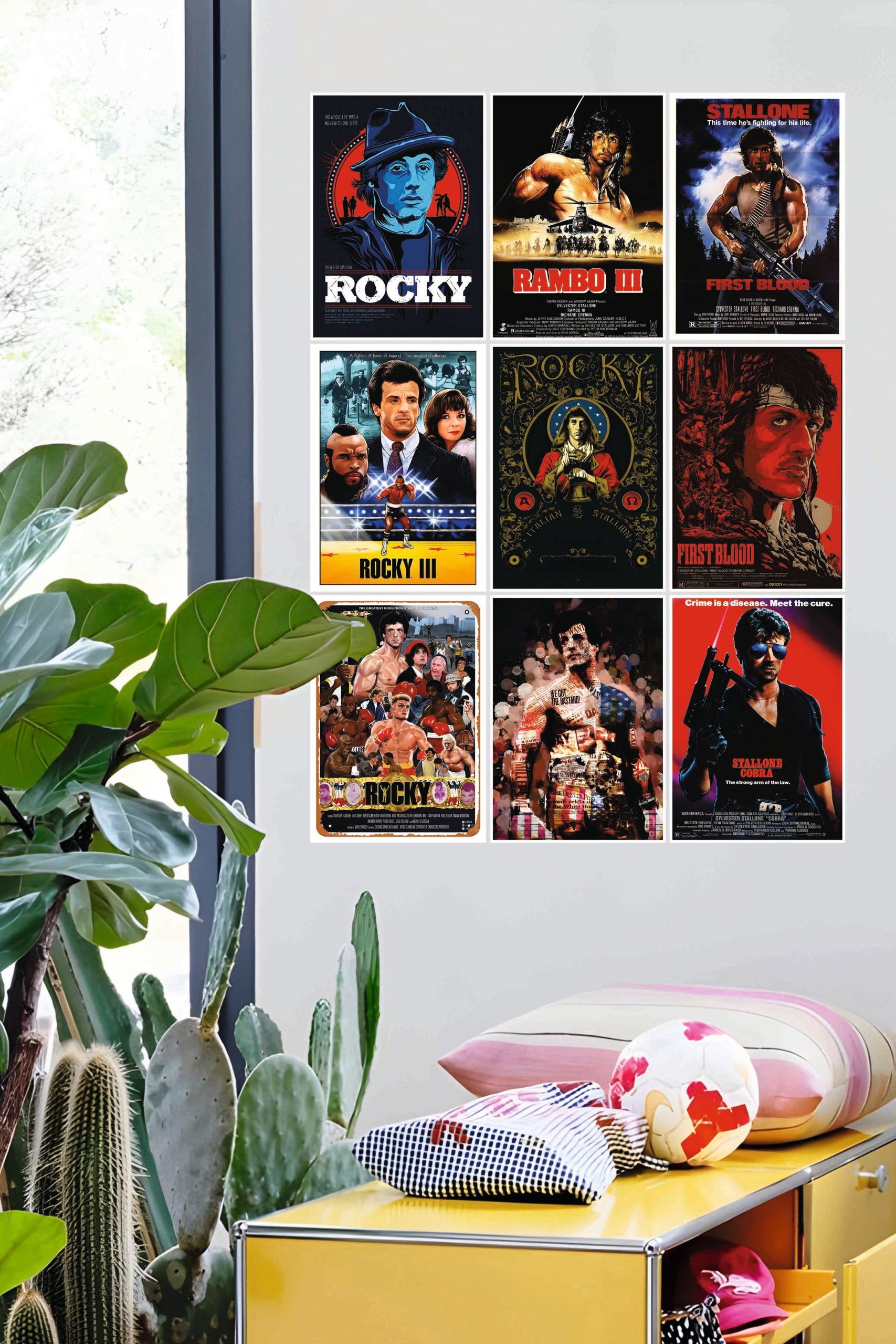 Rembo Hollywood Movie Poster | Combo Wall Poster Set | Pack of 9 Posters