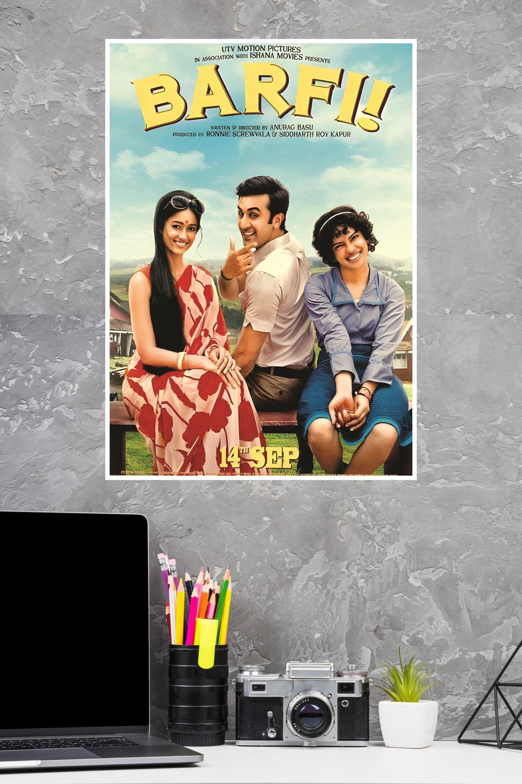 Ranbir Kapoor, Priyanka Chopra, ileana d'cruz Barfi Movie Poster | Bollywood Posters