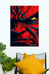 Red Angry Hulk Poster, Marvel Poster | Superhero Posters