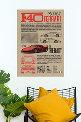Red Ferrari F40 Poster | Cars Posters