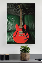Red Gibson Epiphone Guitar Poster | Music Posters