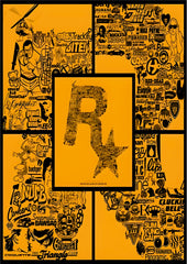 Rockstar Games Collage Poster | Gaming Wall Art (Game Poster)