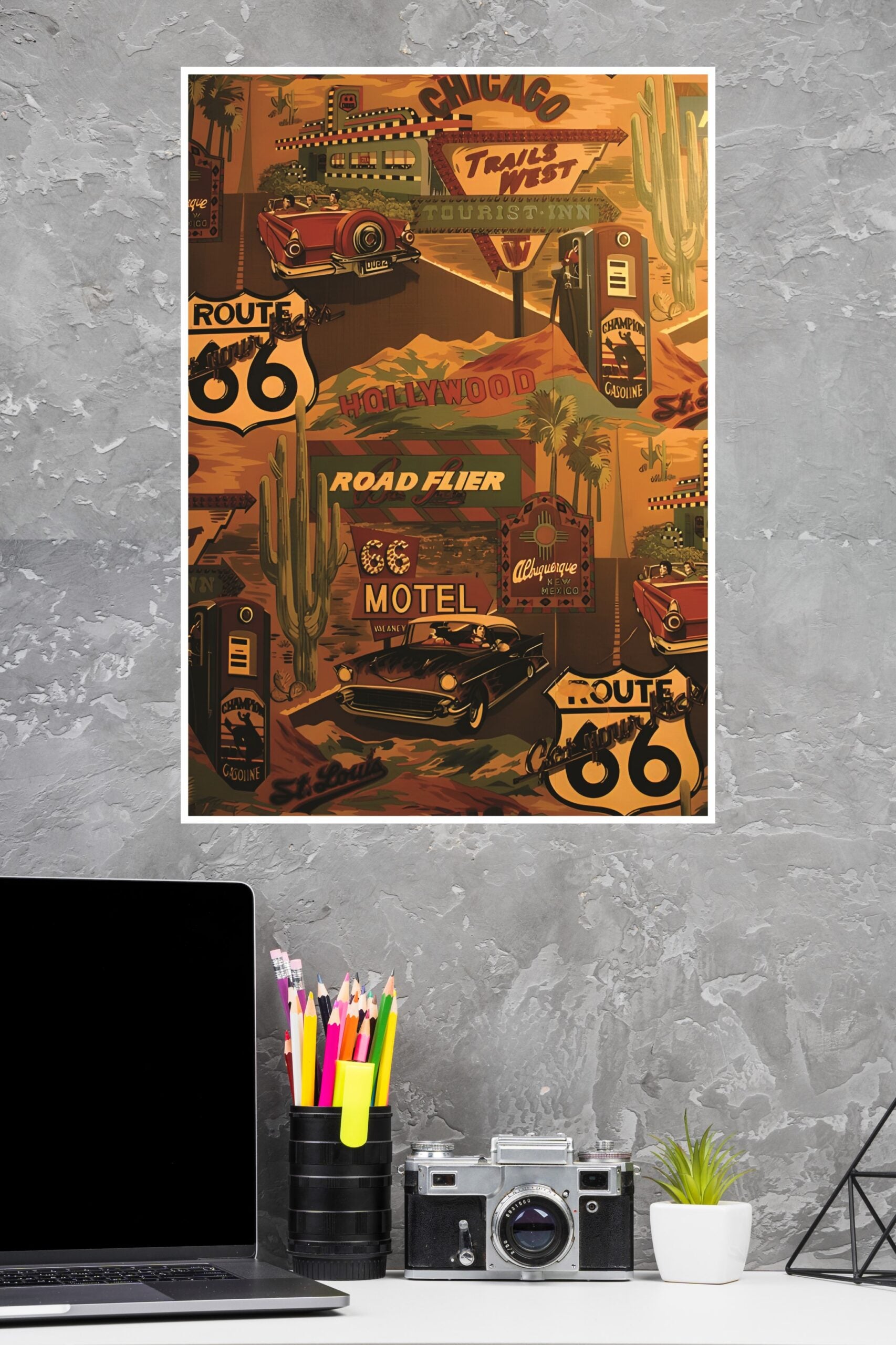 Route 66 Diner Poster | Animated Movie Posters