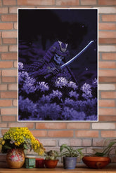 Electric Blue Silence Poster | Samurai Warrior Poster