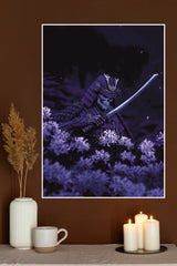 Electric Blue Silence Poster | Samurai Warrior Poster