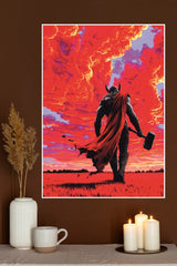 God of Thunder Thor Warrior of the Red Sky Poster | Superhero Posters