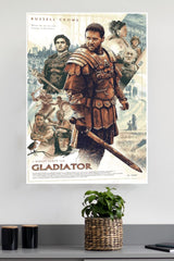 Russell Crowe Gladiator Vintage Artwork Poster | Hollywood Movies Posters