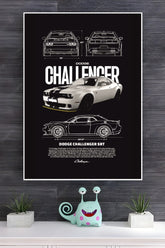 2018 Dodge Challenger SRT Hellcat Widebody Poster | Cars Posters