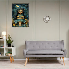 A Book And The Moon Poster | Moon Light Sky Posters