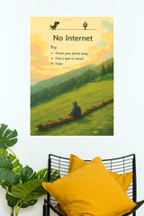 No Internet Poster | Gym and Motivational Quotes Posters