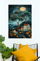 Ocean of Lights Poster | Moon Light Sky Posters