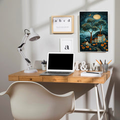 Ocean of Lights Poster | Moon Light Sky Posters