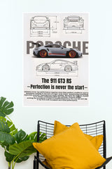 Porsche 911 GT3 RS(996) White Poster | Cars Posters