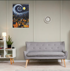 Swirls Over Sugarloaf Poster | Moon Light Sky Posters