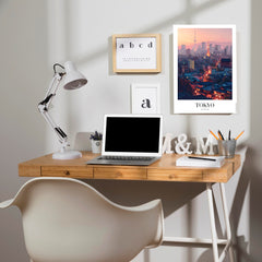Tokyo at Dusk Neon City Lights Art Print Poster | City Posters