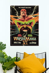 WWE Wrestle Mania VI1990 Retro Poster | WWE Champions Poster