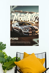 White Mustang Poster | Cars Posters