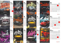 SUPER Car Collection Premium Table Desk Calendar