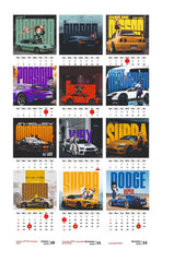 SUPER Car Collection Premium Table Desk Calendar