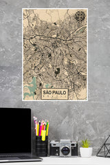 Sau Paulo Brazil Poster | Map Posters