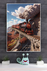Scenic Skyline With Train Poster | Art Posters