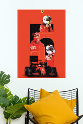 Sebastian Vettel Ferrari Poster | formula 1 Posters | Car Posters