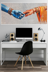 Shiva Parvati Valuable Hand Poster 3 Split Poster